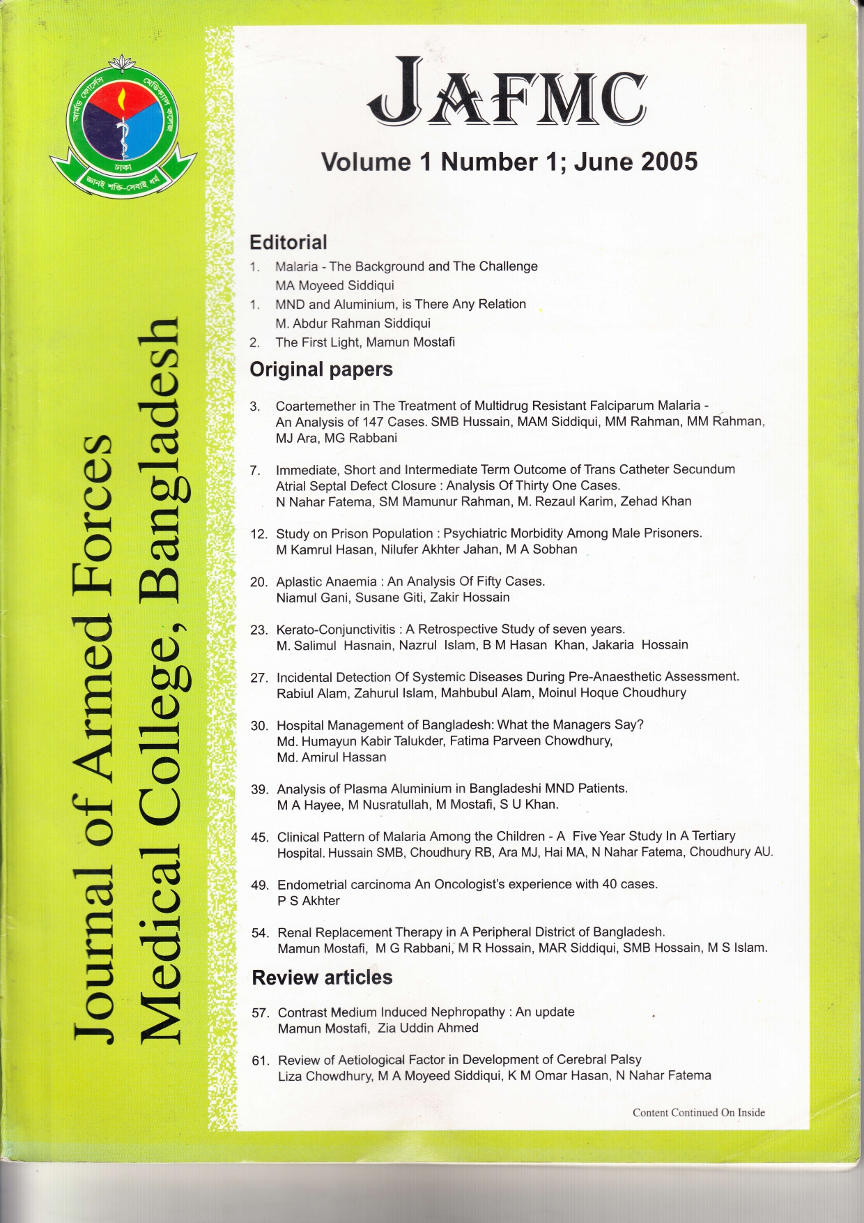 Vol 1, No 1, June 2005