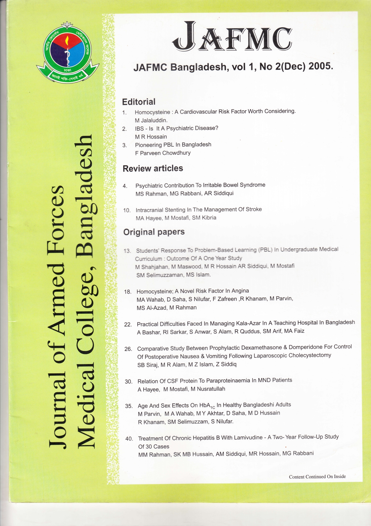 Vol 1, No 2 (Dec) 2005